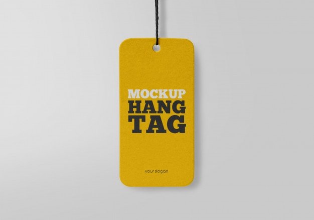 Clothing hangtag mockup illustrating private label merchandise options for Mohali brands